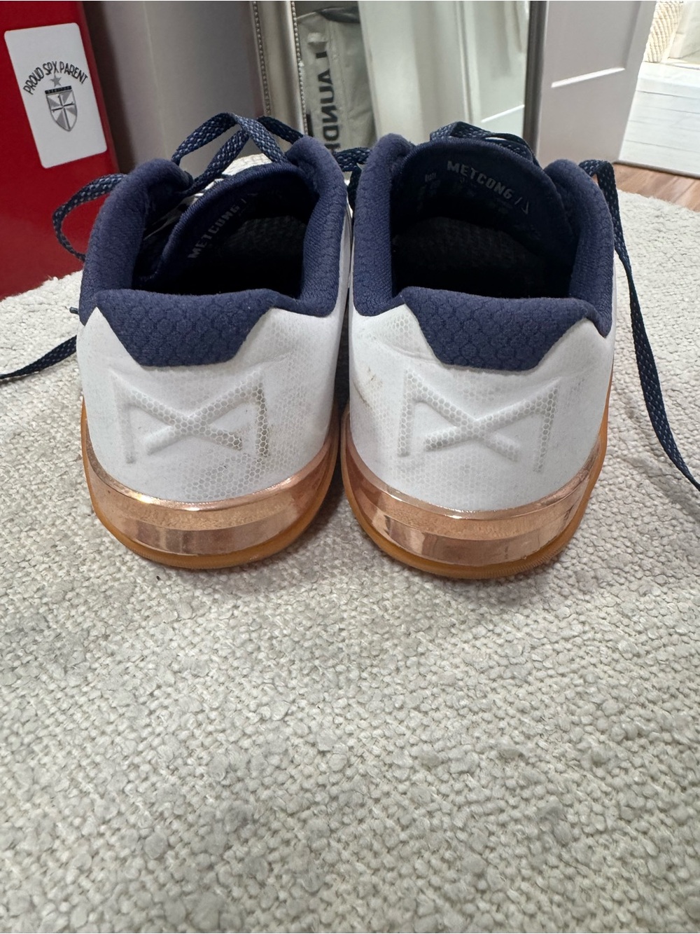 Nike Metcon 6 Training Shoes White/Navy Gum Sole | Women’s Size 8.5 - Picture 12 of 12